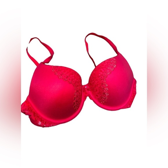 Victoria's Secret Body By Victoria Perfect Shape Hot Pink Push Up Bra 34C - Picture 2 of 6